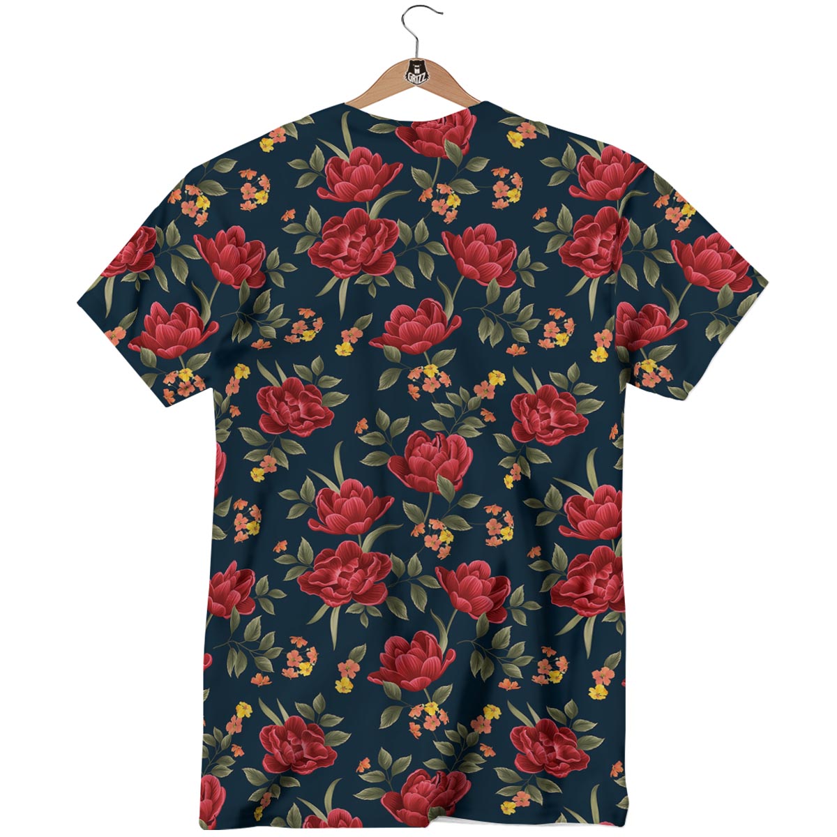 Tulip Red Print Pattern T-Shirt-grizzshop