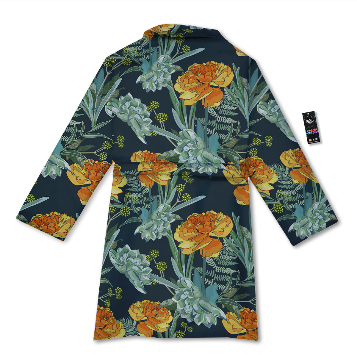 Tulip Spring Yellow Print Pattern Bathrobe-grizzshop