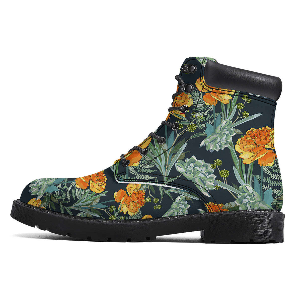 Tulip Spring Yellow Print Pattern Boots-grizzshop
