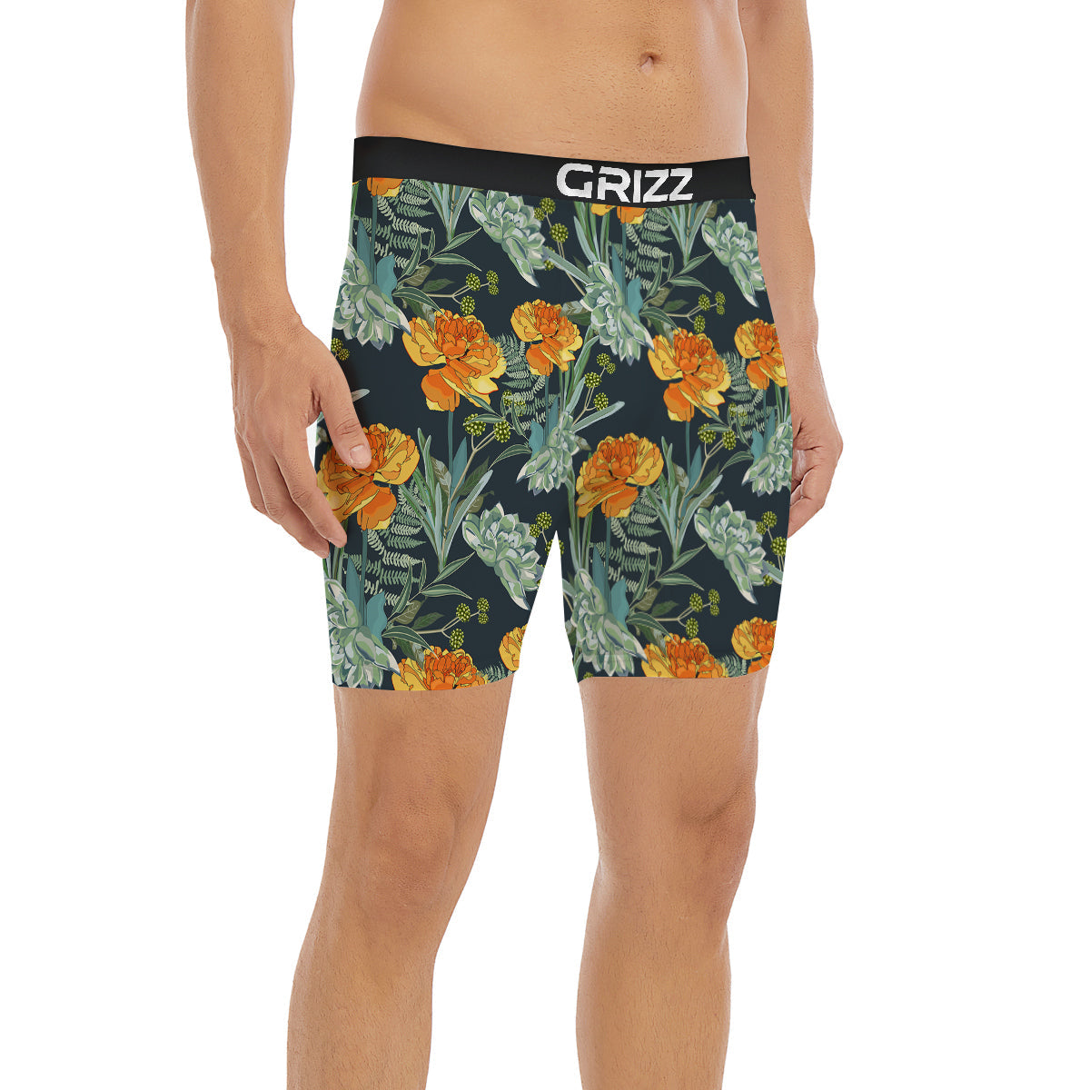 Tulip Spring Yellow Print Pattern Boxer Briefs-grizzshop