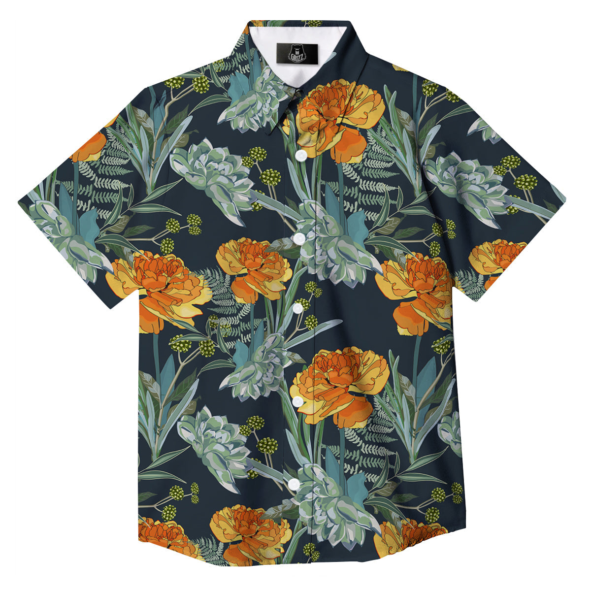 Tulip Spring Yellow Print Pattern Button Up Shirt-grizzshop