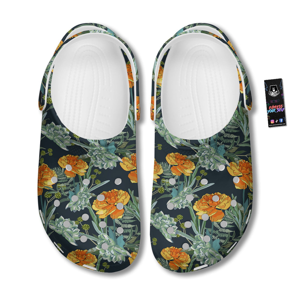 Tulip Spring Yellow Print Pattern Clog-grizzshop