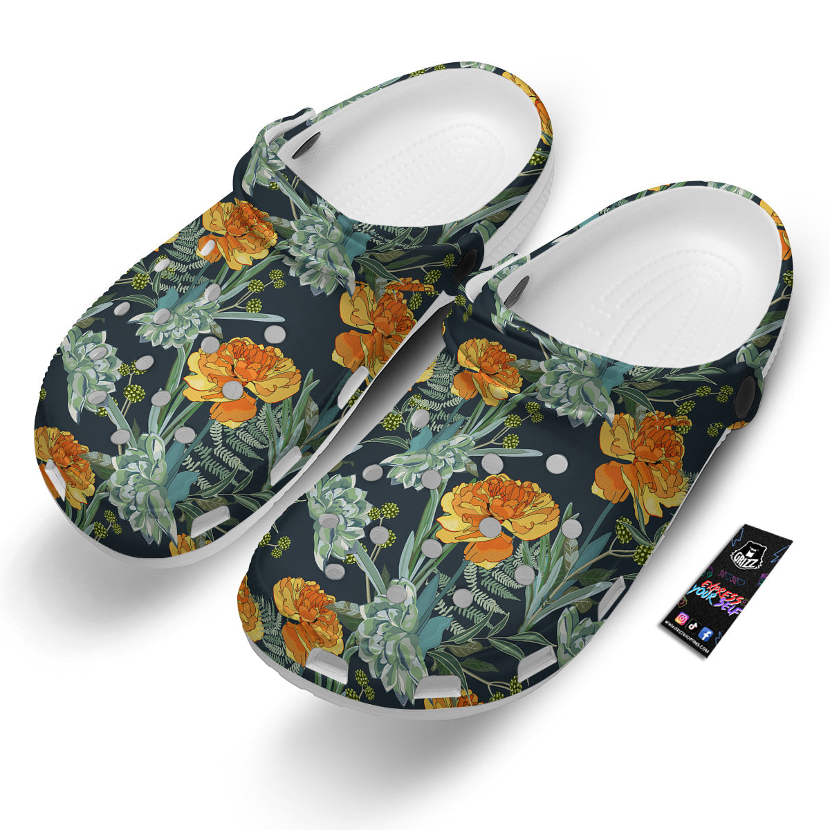 Tulip Spring Yellow Print Pattern Clog-grizzshop