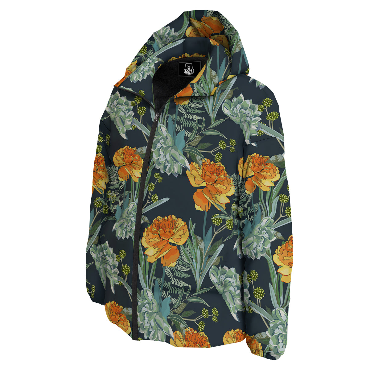 Tulip Spring Yellow Print Pattern Down Jacket-grizzshop