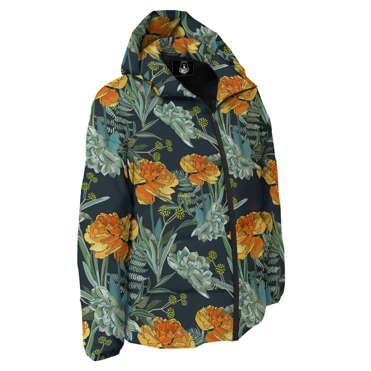 Tulip Spring Yellow Print Pattern Down Jacket-grizzshop