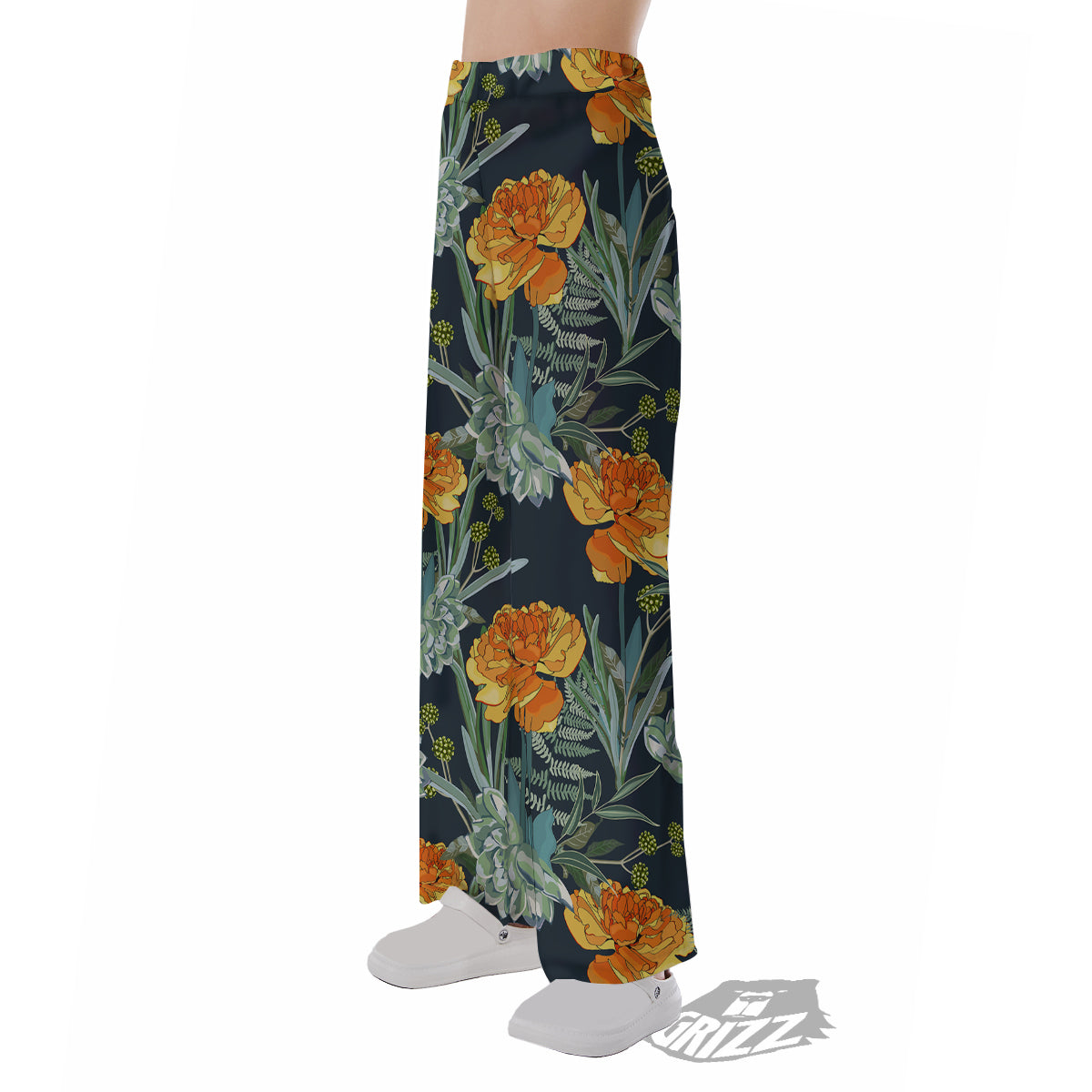 Tulip Spring Yellow Print Pattern Pajama Pants-grizzshop