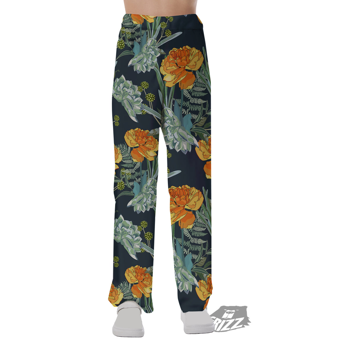 Tulip Spring Yellow Print Pattern Pajama Pants-grizzshop