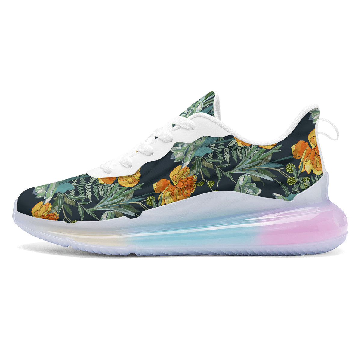 Tulip Spring Yellow Print Pattern Running Sneakers-grizzshop
