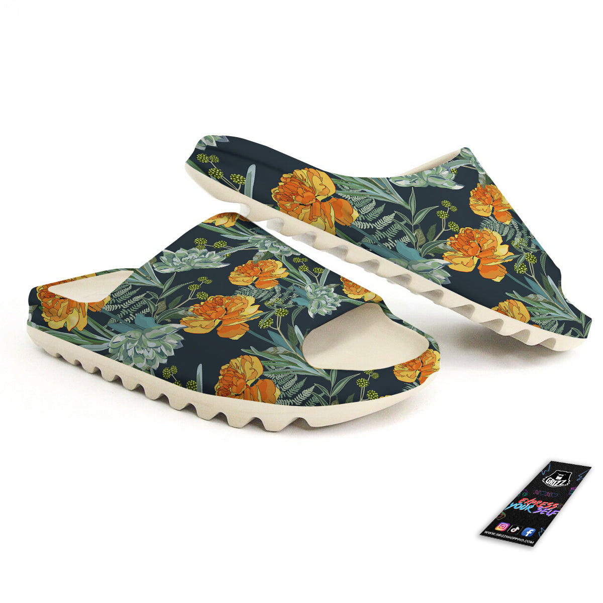 Tulip Spring Yellow Print Pattern Sandals-grizzshop