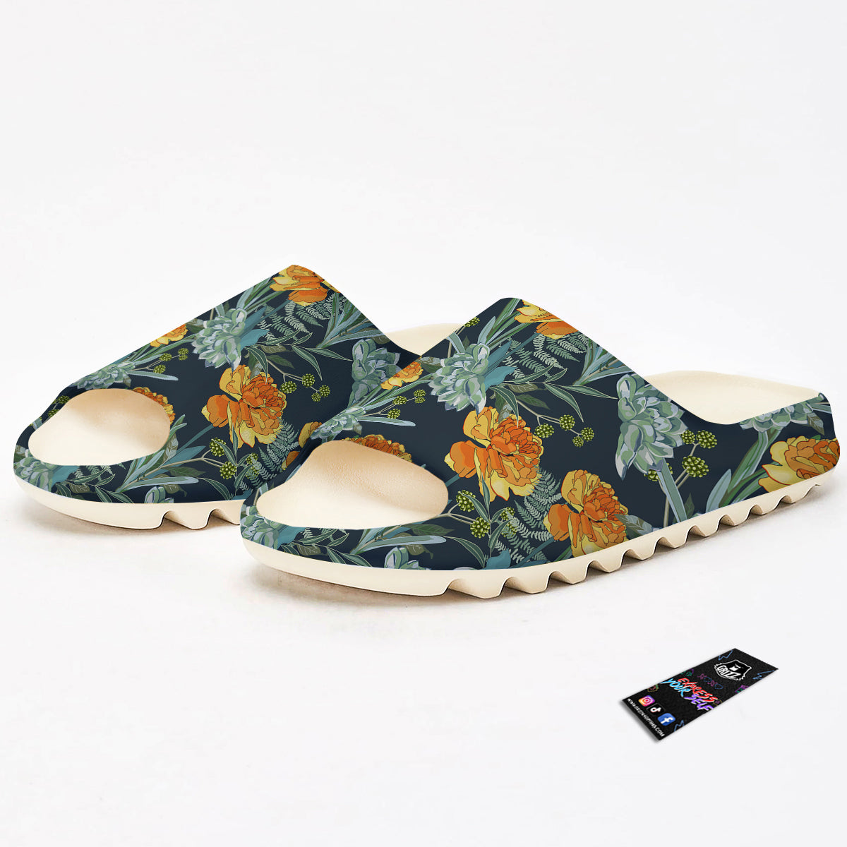 Tulip Spring Yellow Print Pattern Sandals-grizzshop