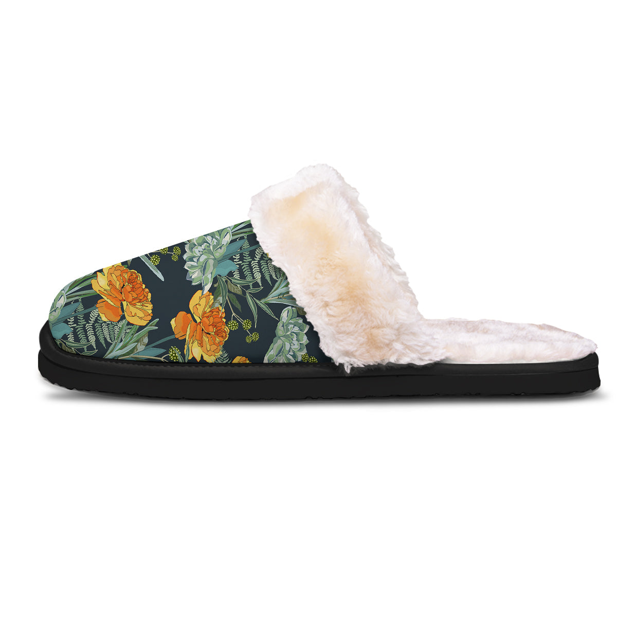 Tulip Spring Yellow Print Pattern Slippers-grizzshop