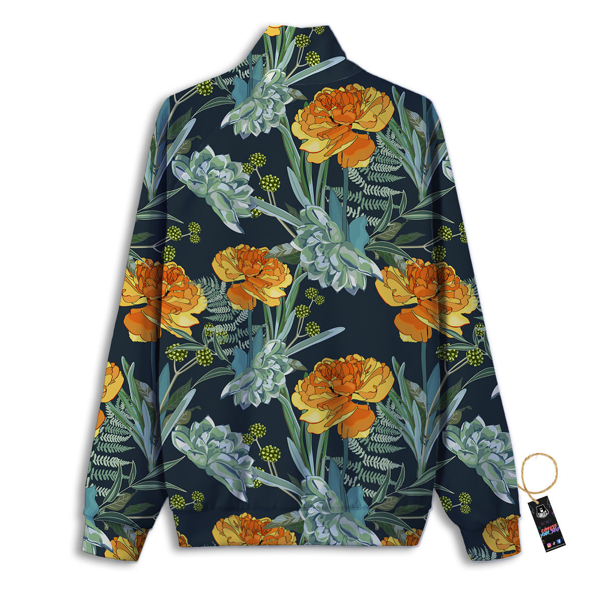 Tulip Spring Yellow Print Pattern Track Jacket-grizzshop