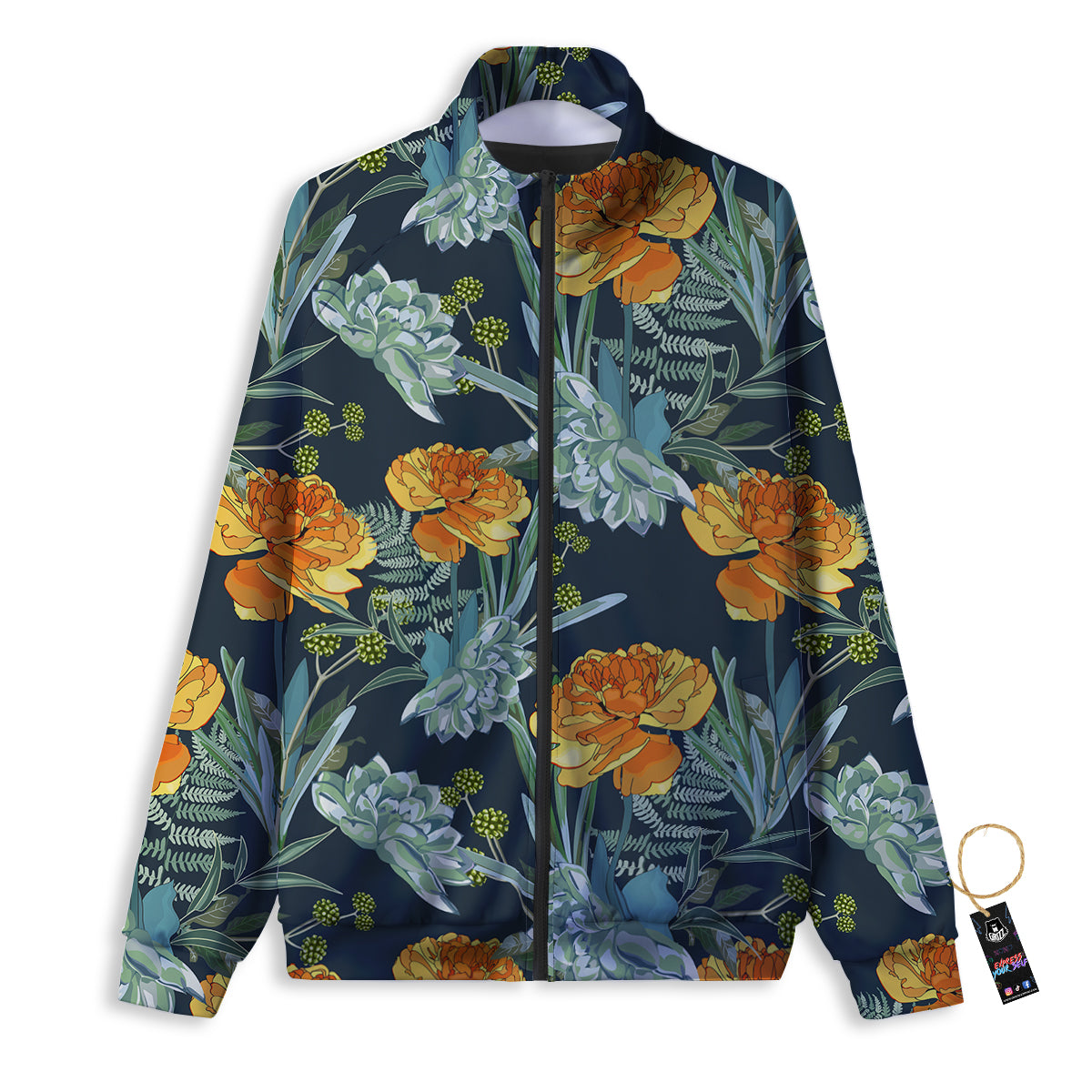 Tulip Spring Yellow Print Pattern Track Jacket-grizzshop