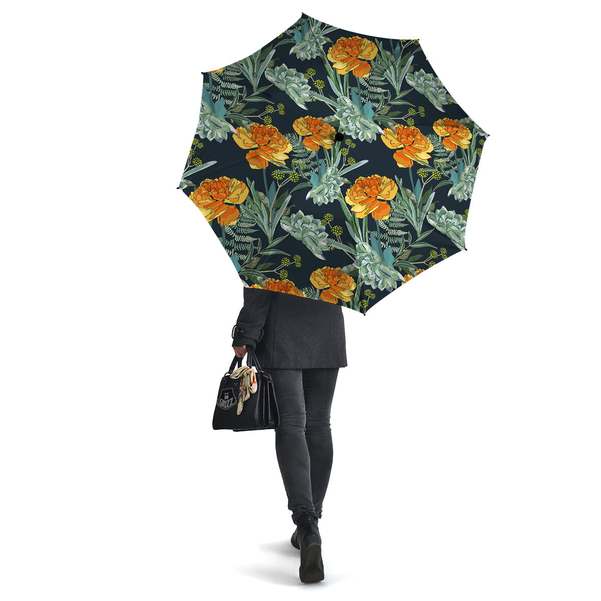 Tulip Spring Yellow Print Pattern Umbrella-grizzshop