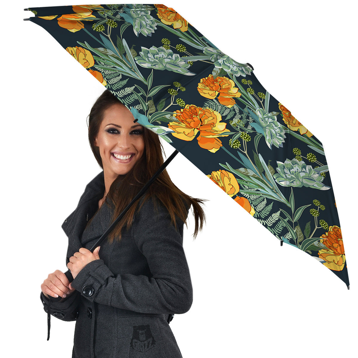 Tulip Spring Yellow Print Pattern Umbrella-grizzshop