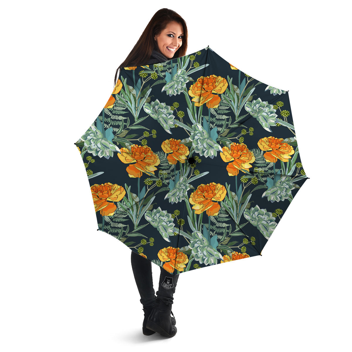 Tulip Spring Yellow Print Pattern Umbrella-grizzshop