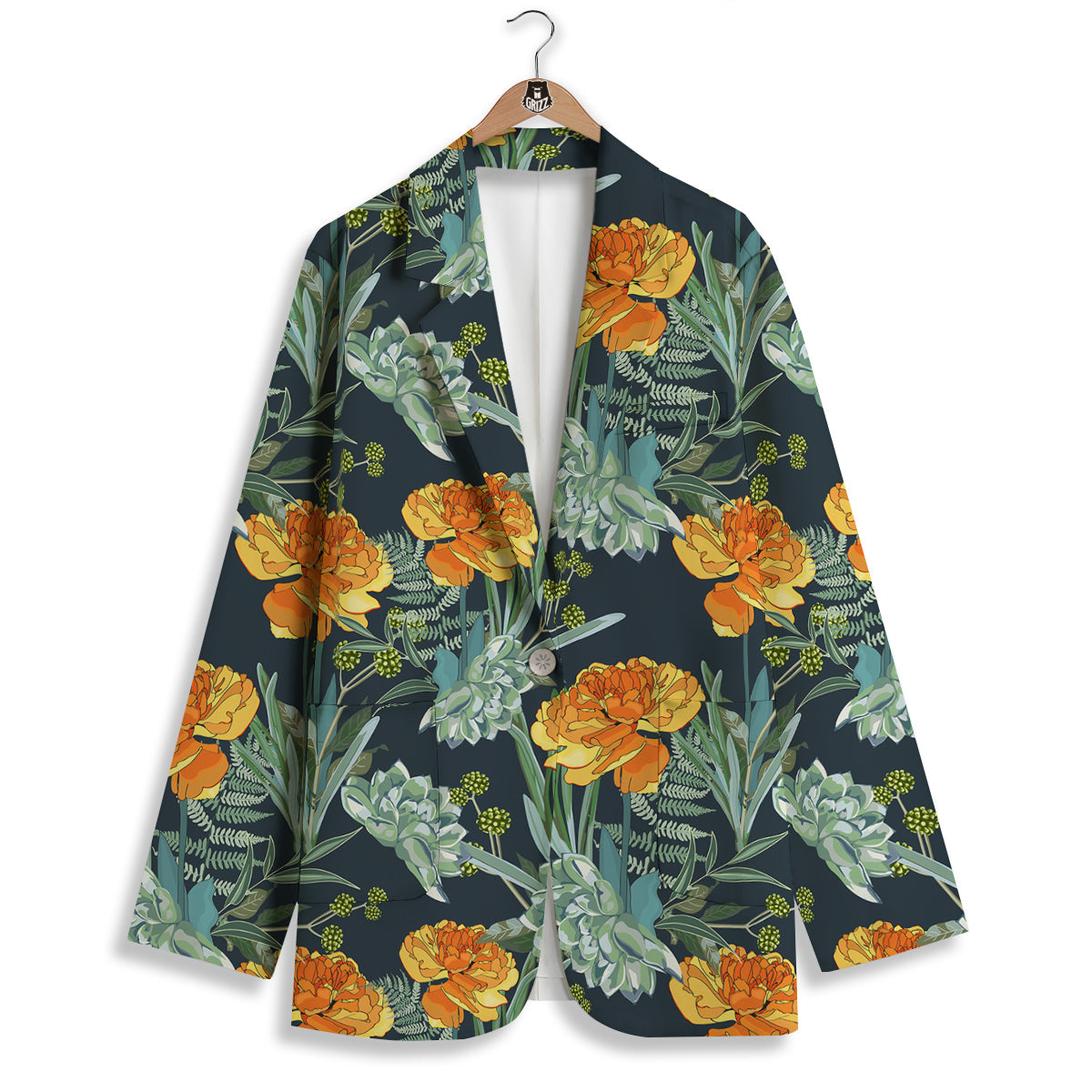 Tulip Spring Yellow Print Pattern Women's Blazer-grizzshop