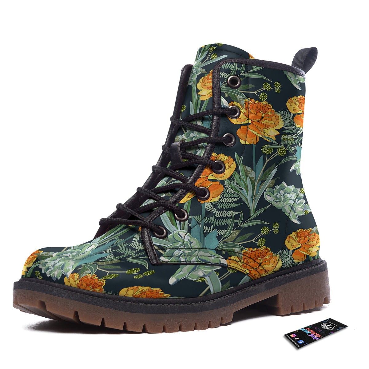 Tulip Spring Yellow Print Pattern Work Boots-grizzshop