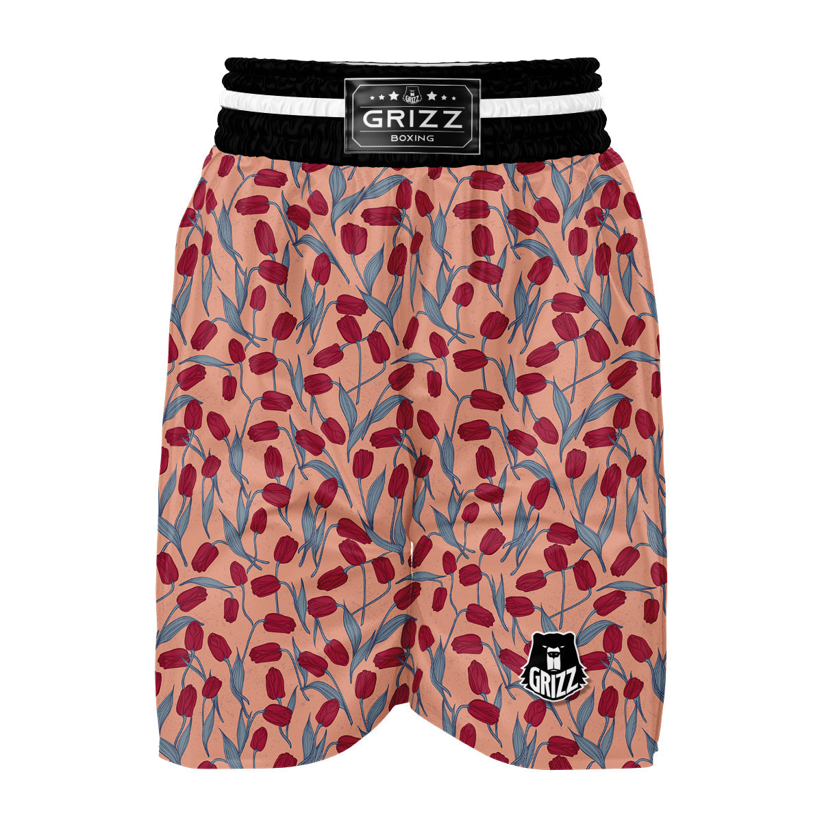 Tulip Vintage Color Print Pattern Boxing Shorts-grizzshop
