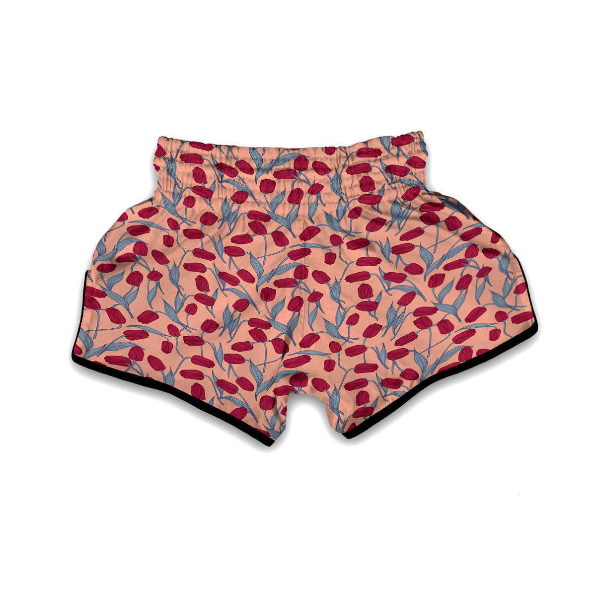 Tulip Vintage Color Print Pattern Muay Thai Boxing Shorts-grizzshop