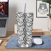 Tulip White And Black Print Pattern Tumbler-grizzshop