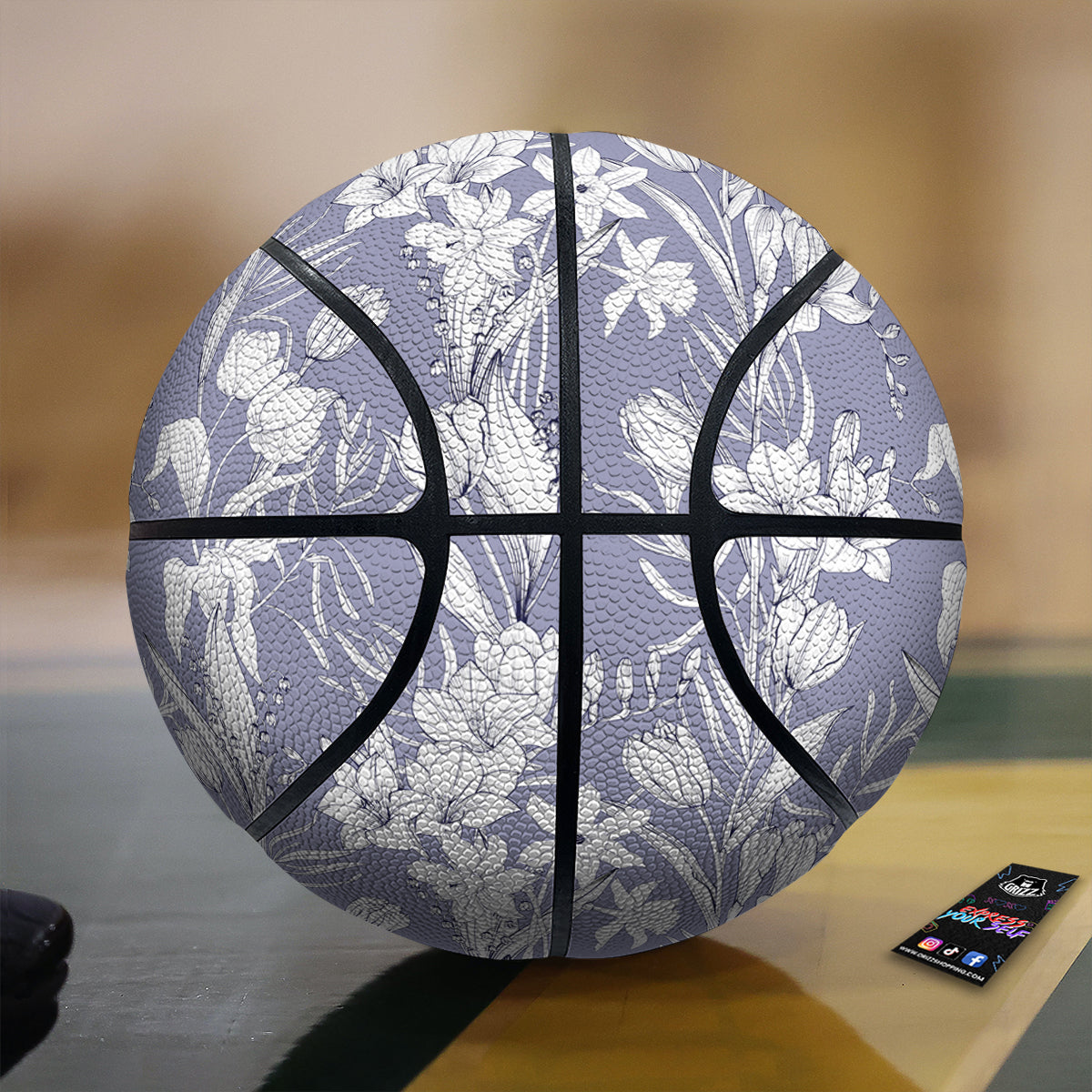 Tulip White Print Pattern Basketball-grizzshop