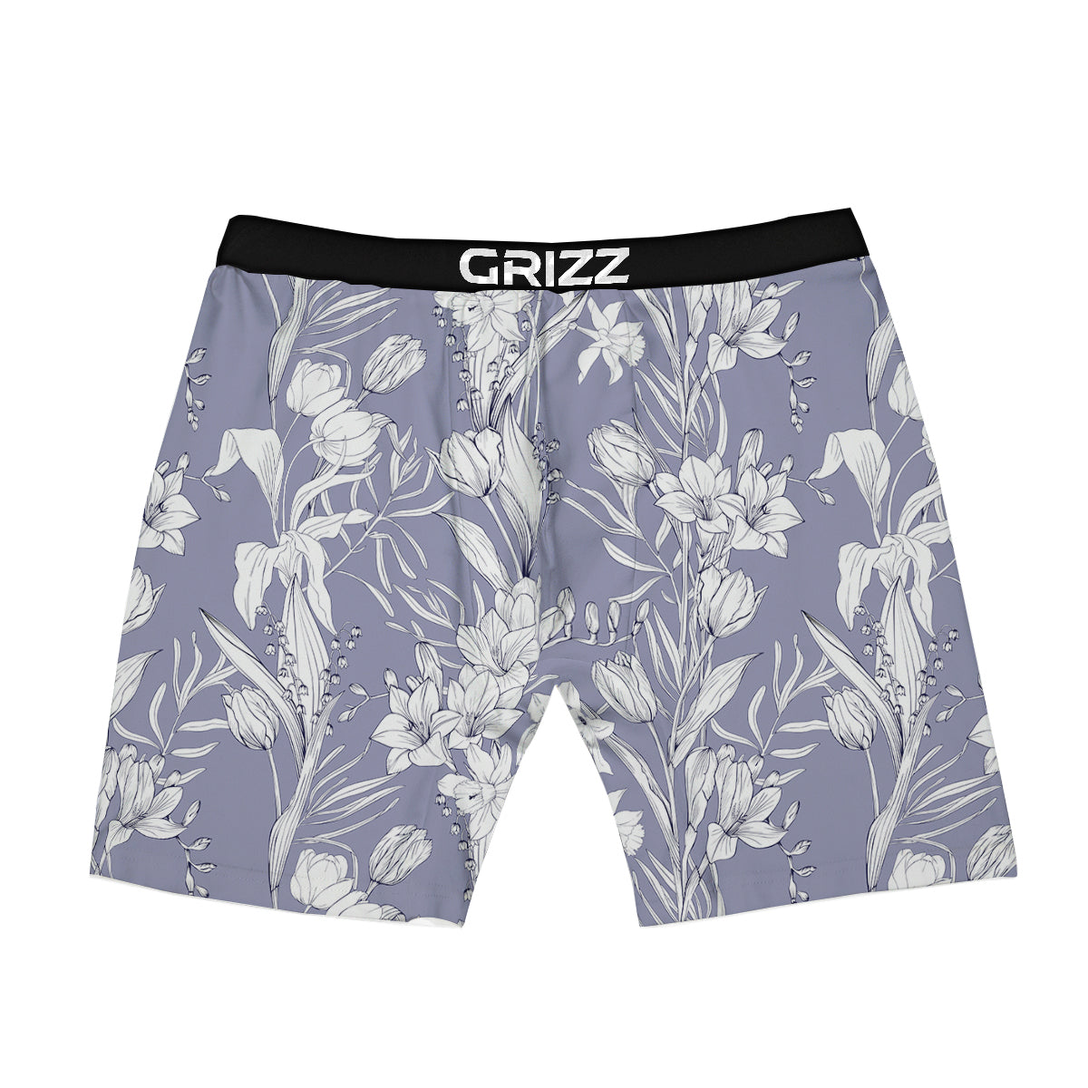 Tulip White Print Pattern Boxer Briefs-grizzshop