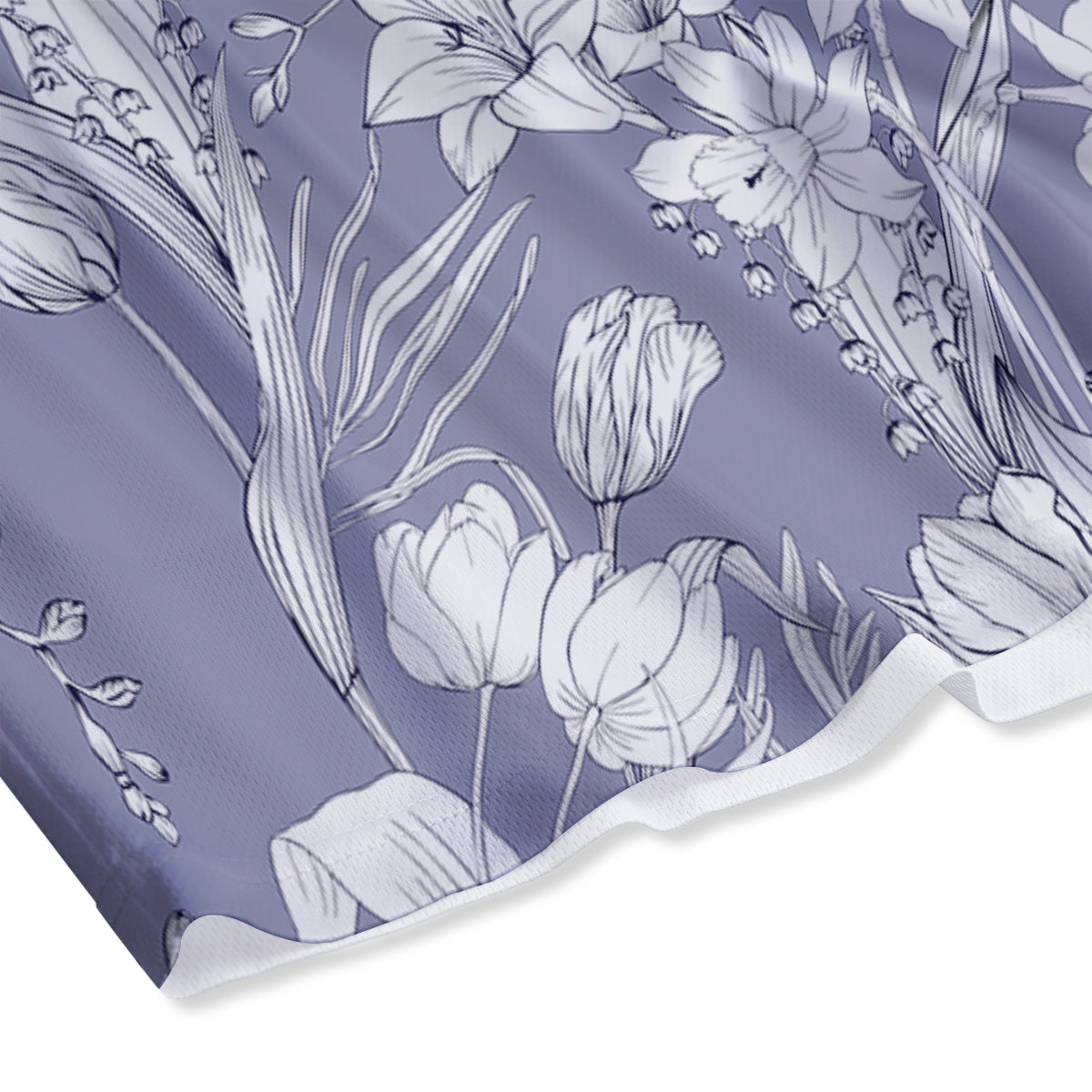 Tulip White Print Pattern Mesh Shorts-grizzshop