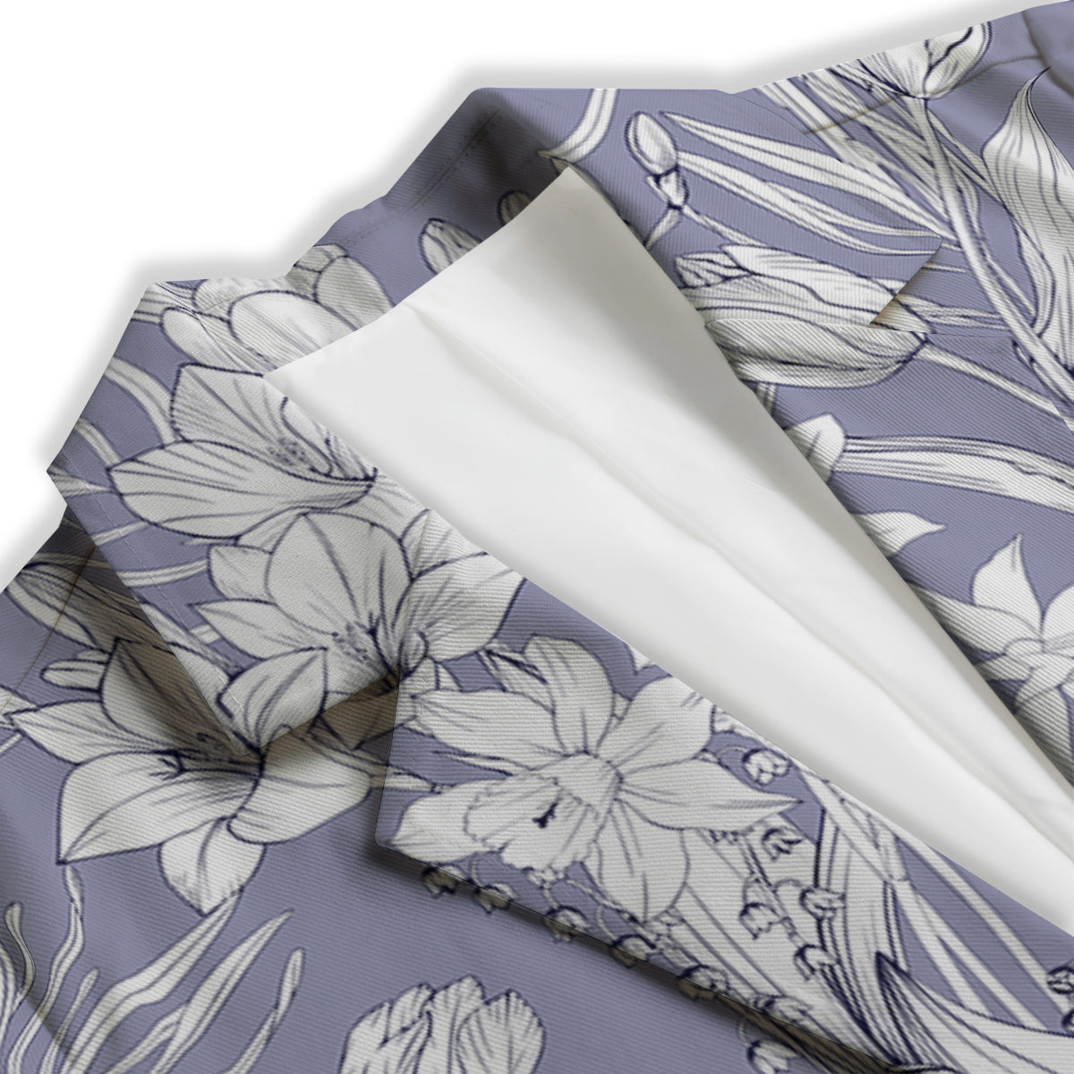 Tulip White Print Pattern Women's Blazer-grizzshop