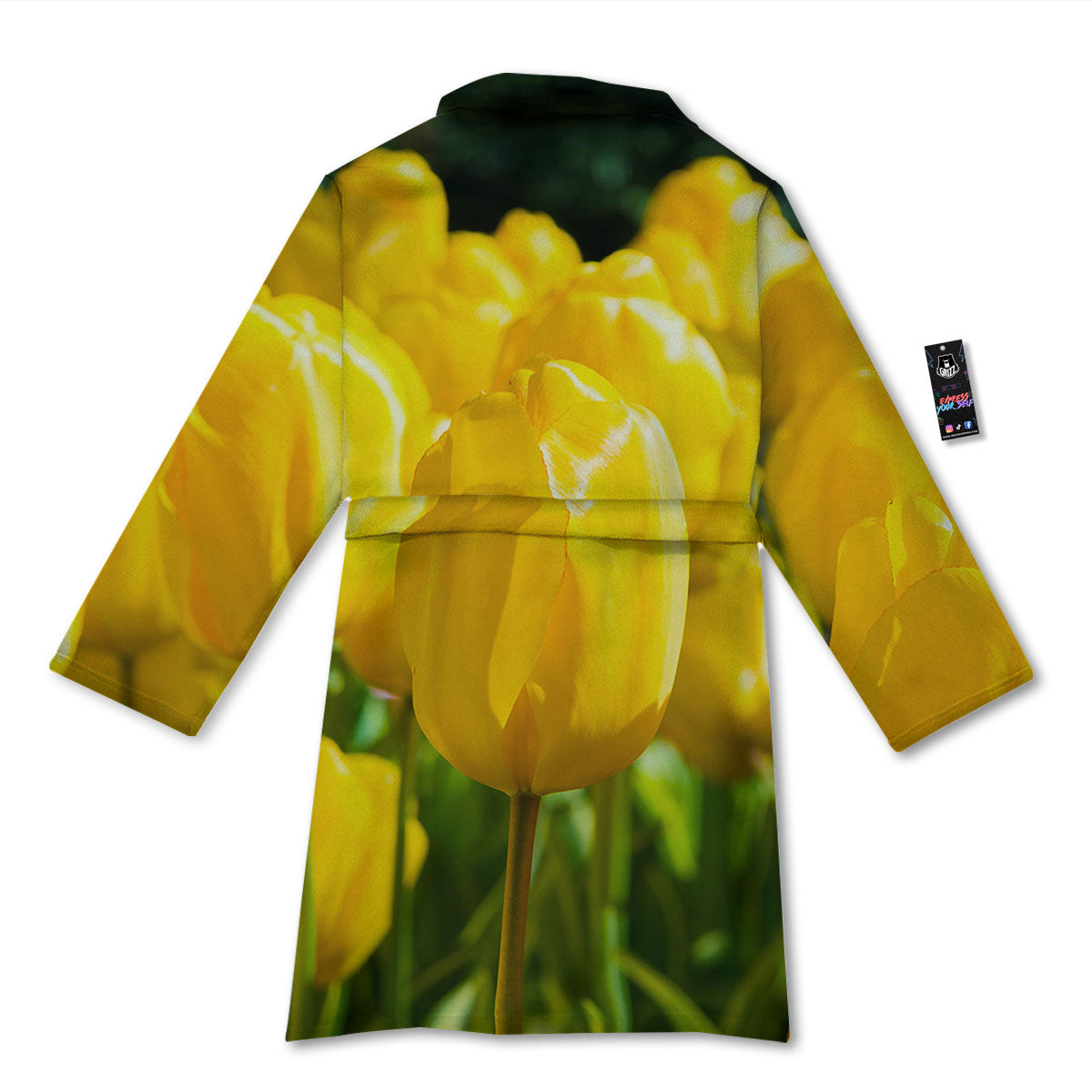 Tulip Yellow Print Bathrobe-grizzshop