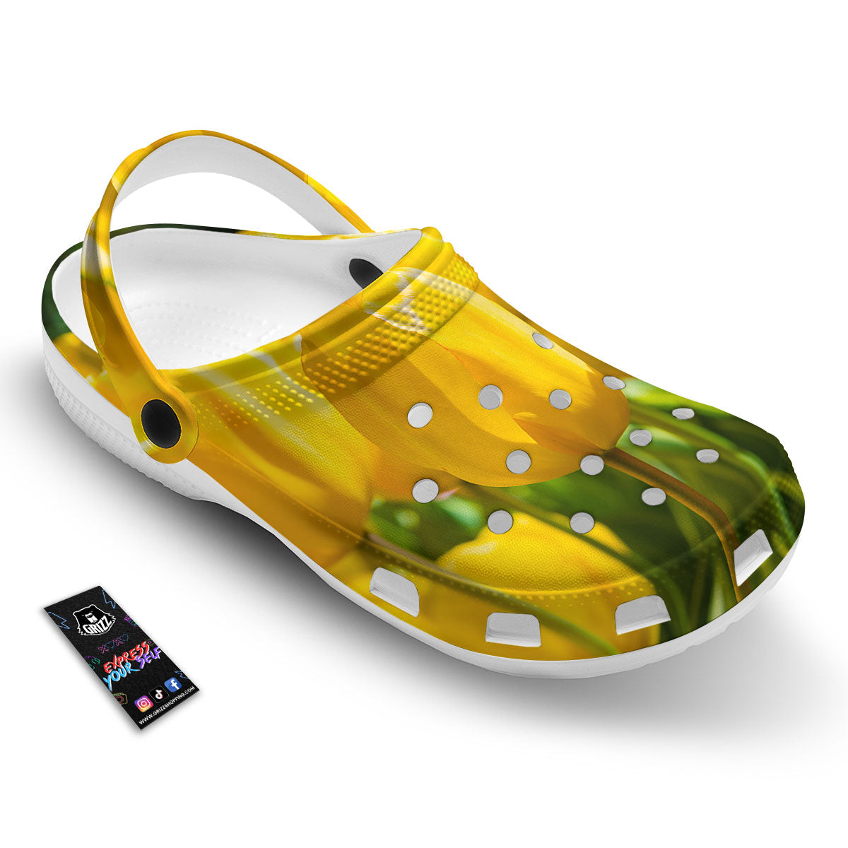 Tulip Yellow Print Clog-grizzshop