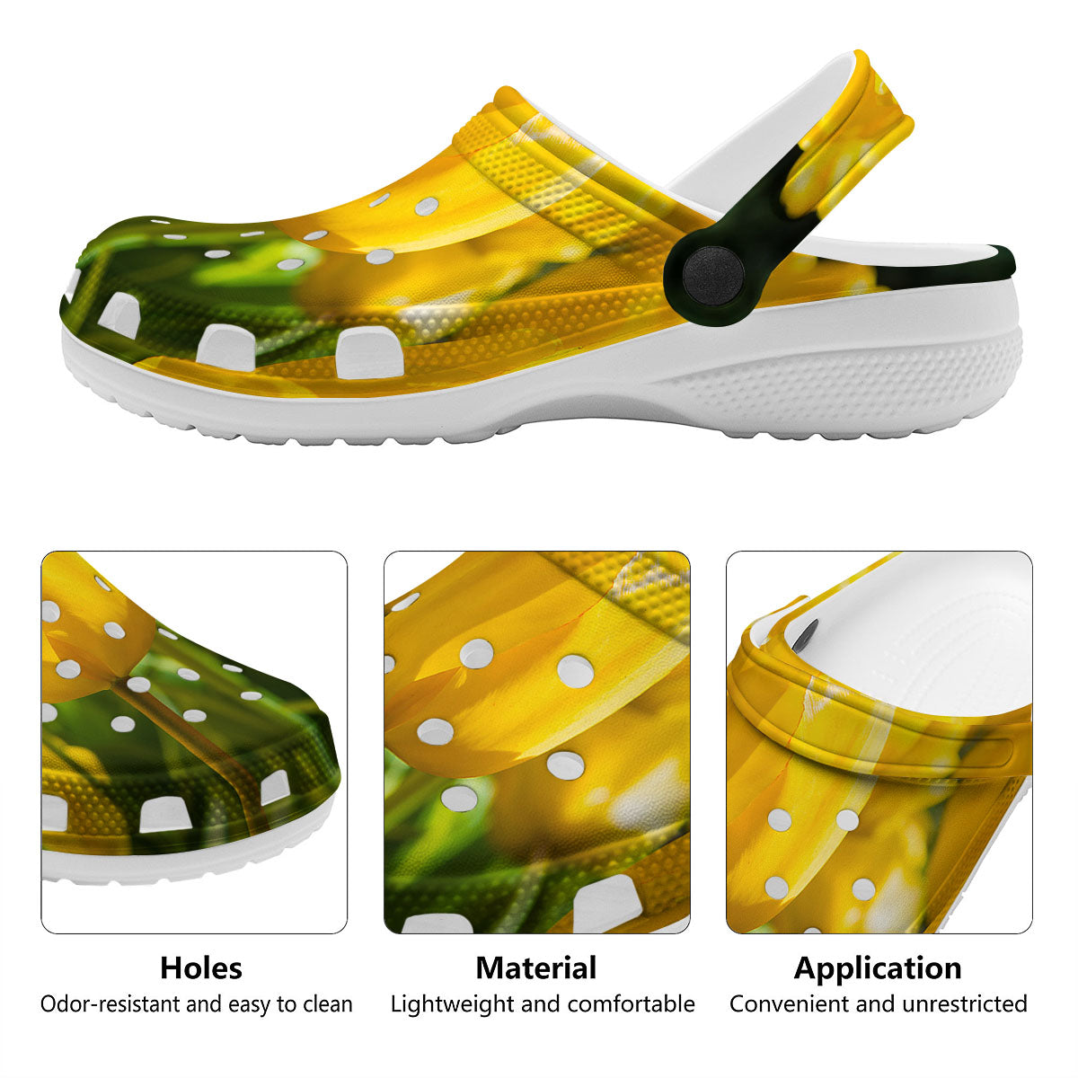 Tulip Yellow Print Clog-grizzshop