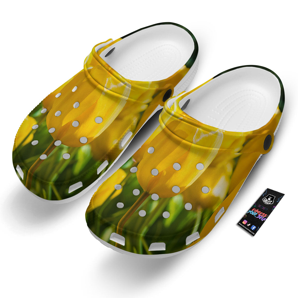 Tulip Yellow Print Clog-grizzshop