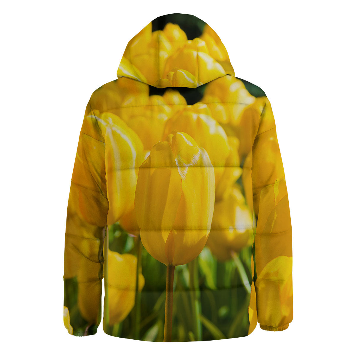 Tulip Yellow Print Down Jacket-grizzshop