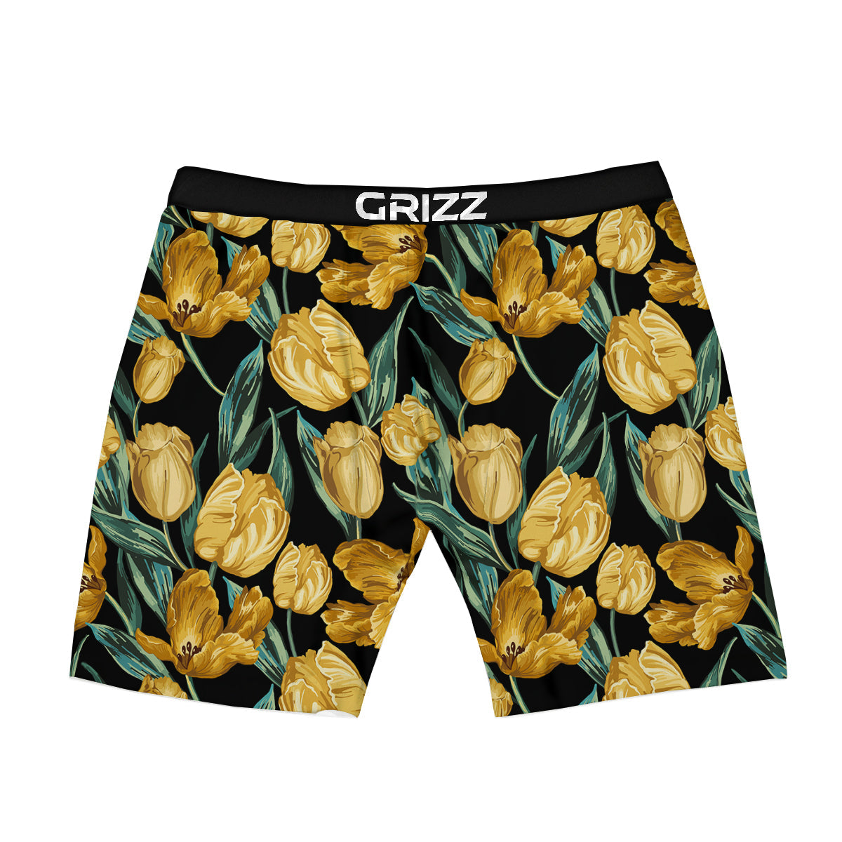 Tulip Yellow Print Pattern Boxer Briefs-grizzshop