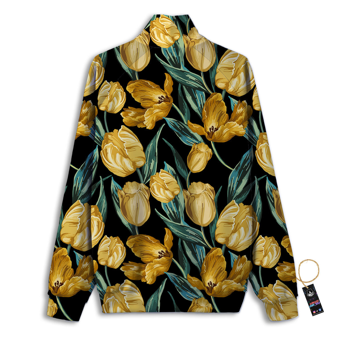 Tulip Yellow Print Pattern Track Jacket-grizzshop