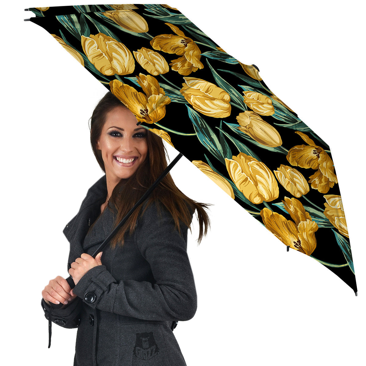 Tulip Yellow Print Pattern Umbrella-grizzshop