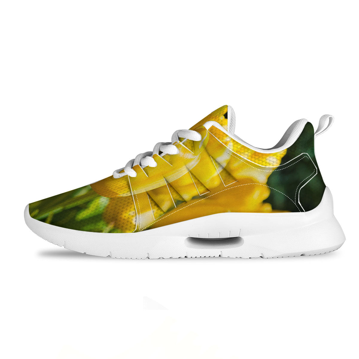 Tulip Yellow Print Tennis Shoes-grizzshop
