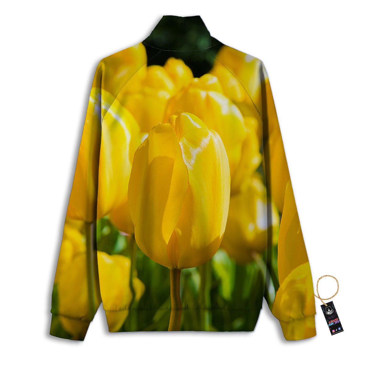 Tulip Yellow Print Track Jacket-grizzshop
