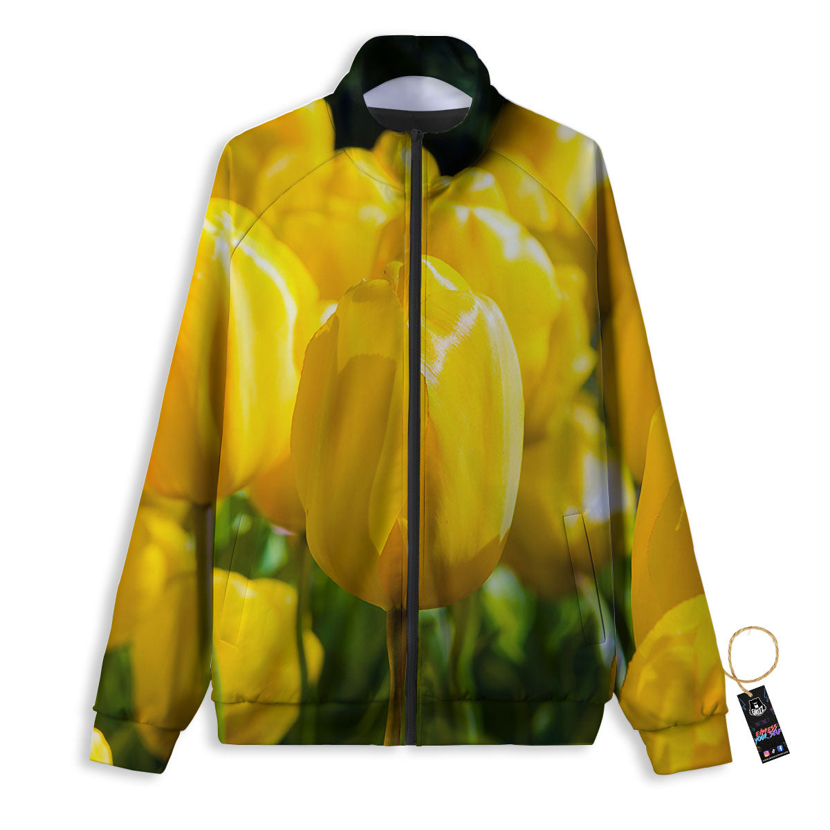 Tulip Yellow Print Track Jacket-grizzshop