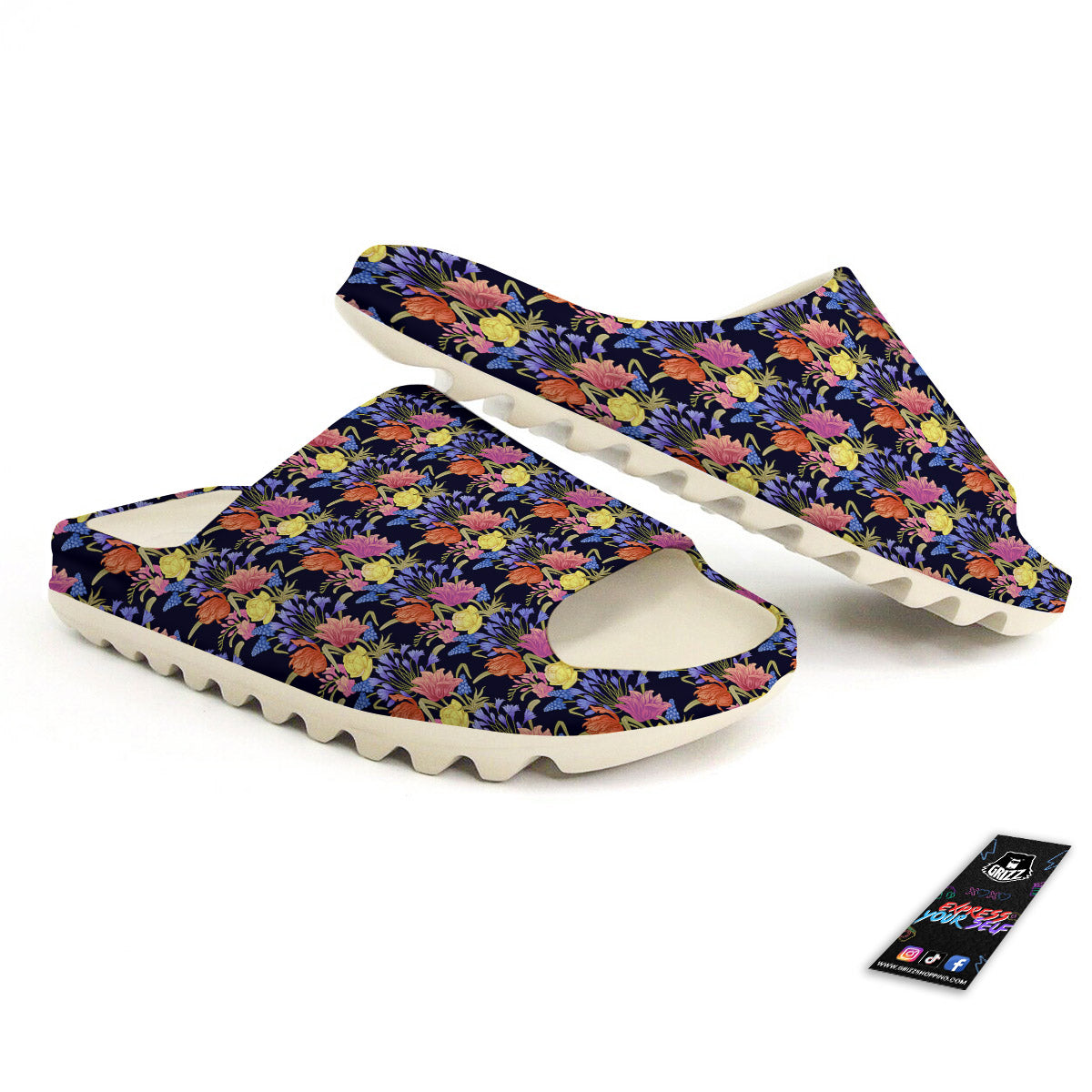 Tulip Colorful Print Pattern Sandals-grizzshop