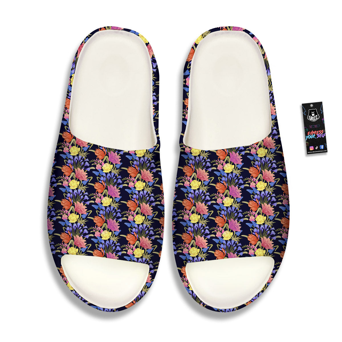 Tulip Colorful Print Pattern Sandals-grizzshop