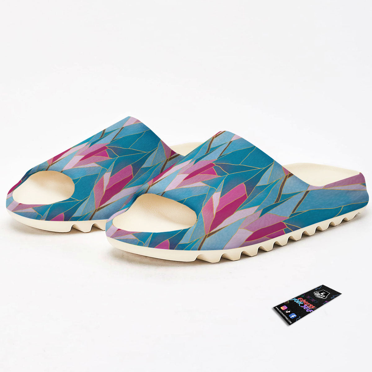 Tulip Polygon Print Pattern Sandals-grizzshop
