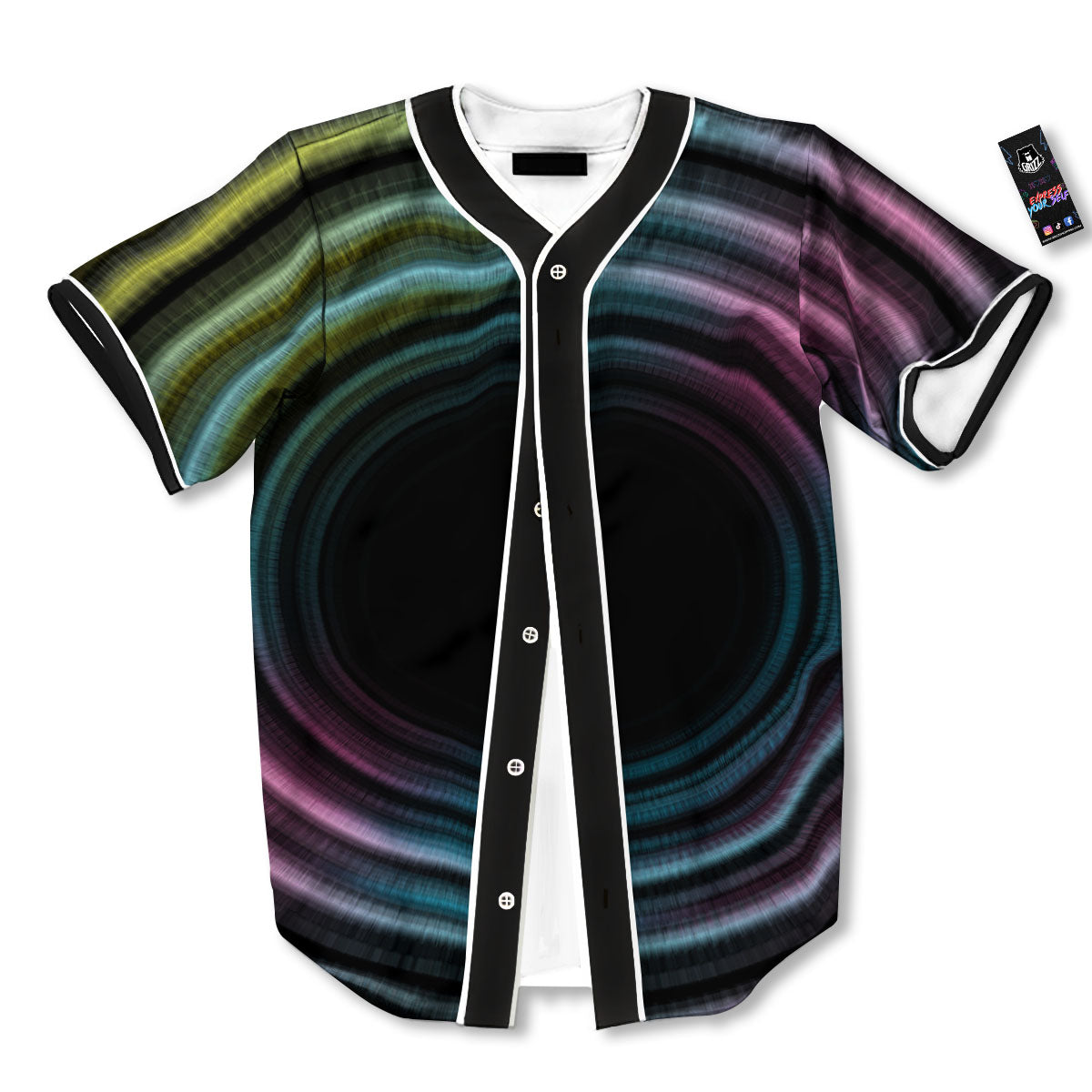 Tunnel Lights Teal And Pink Print Baseball Jersey-grizzshop