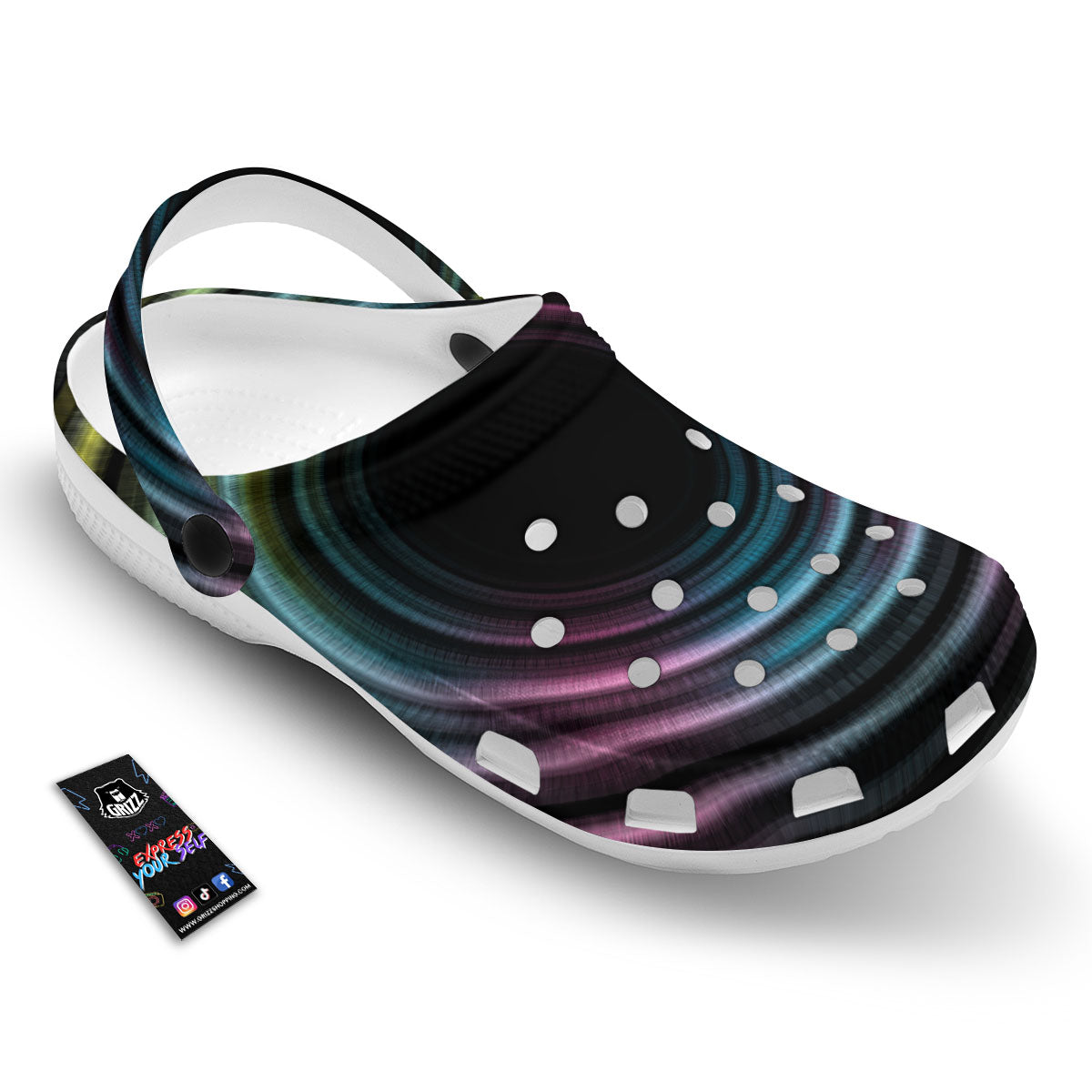 Tunnel Lights Teal And Pink Print Clog-grizzshop
