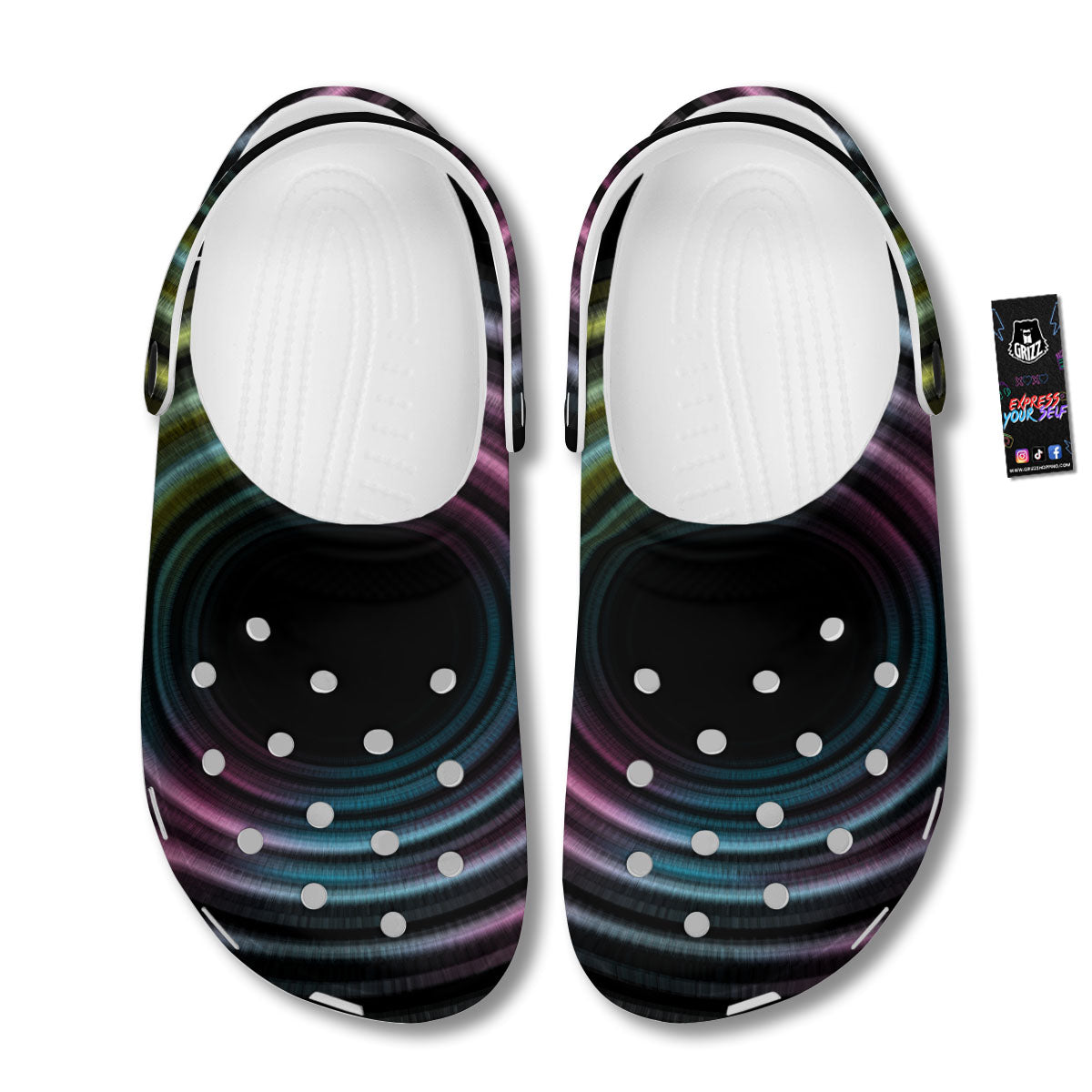 Tunnel Lights Teal And Pink Print Clog-grizzshop