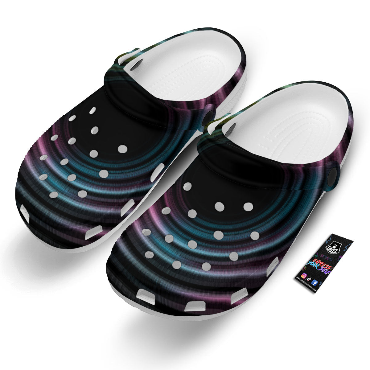 Tunnel Lights Teal And Pink Print Clog-grizzshop