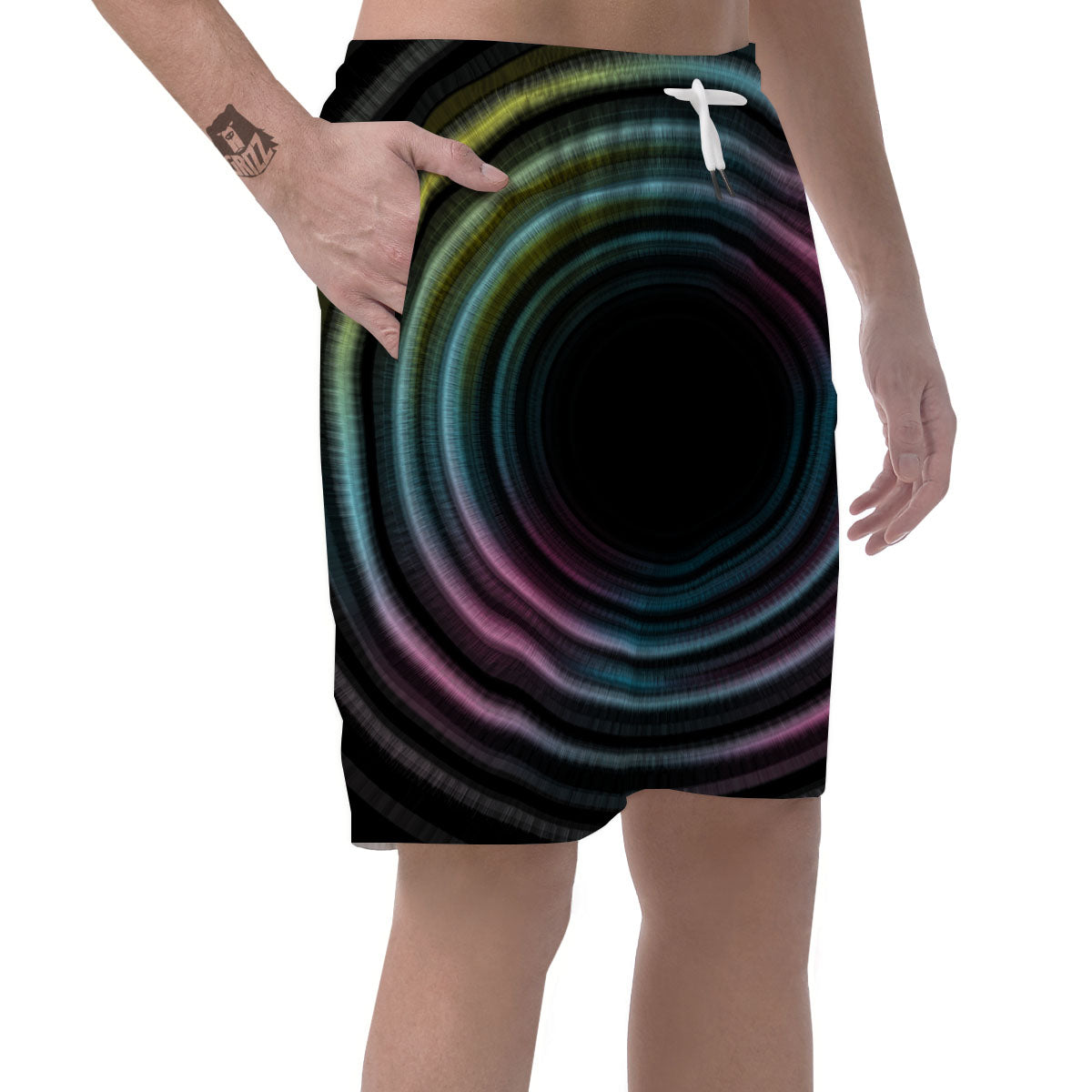 Tunnel Lights Teal And Pink Print Men's Shorts-grizzshop