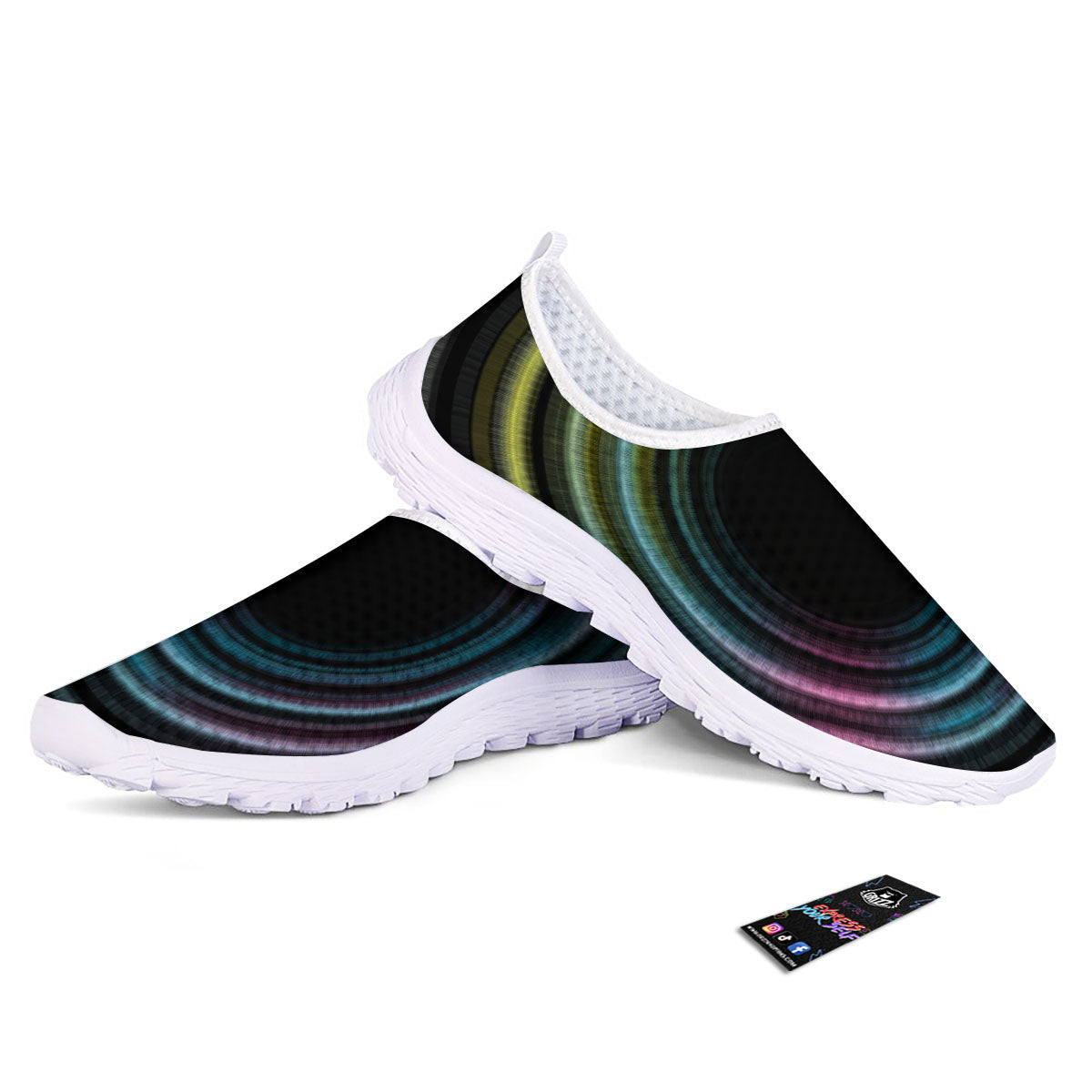 Tunnel Lights Teal And Pink Print Nurse Shoes-grizzshop