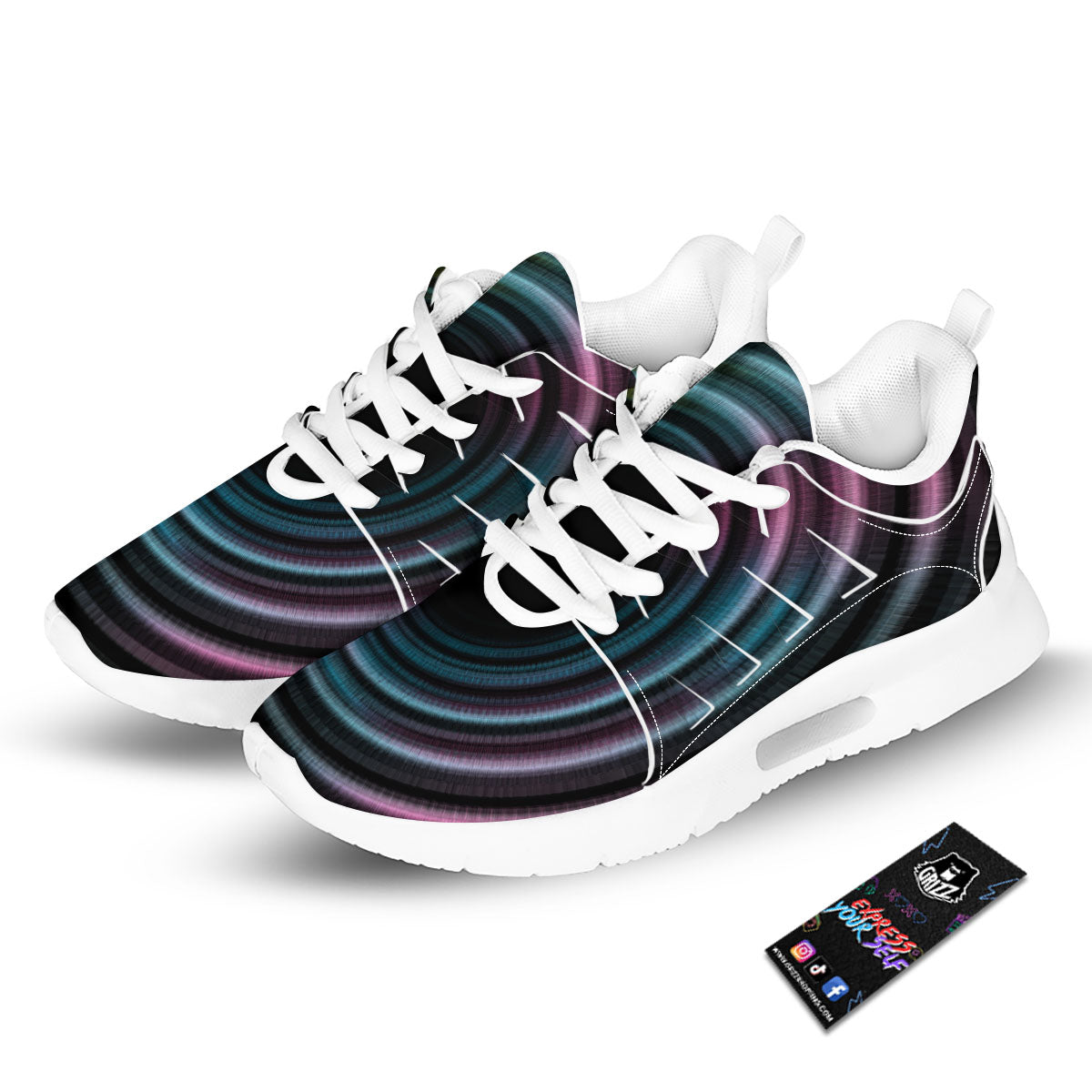 Tunnel Lights Teal And Pink Print Tennis Shoes-grizzshop